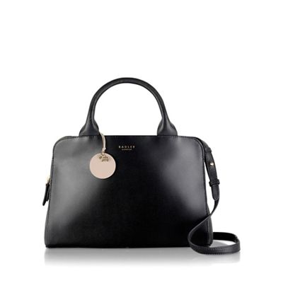 Medium black leather 'Millbank' zipped grab bag